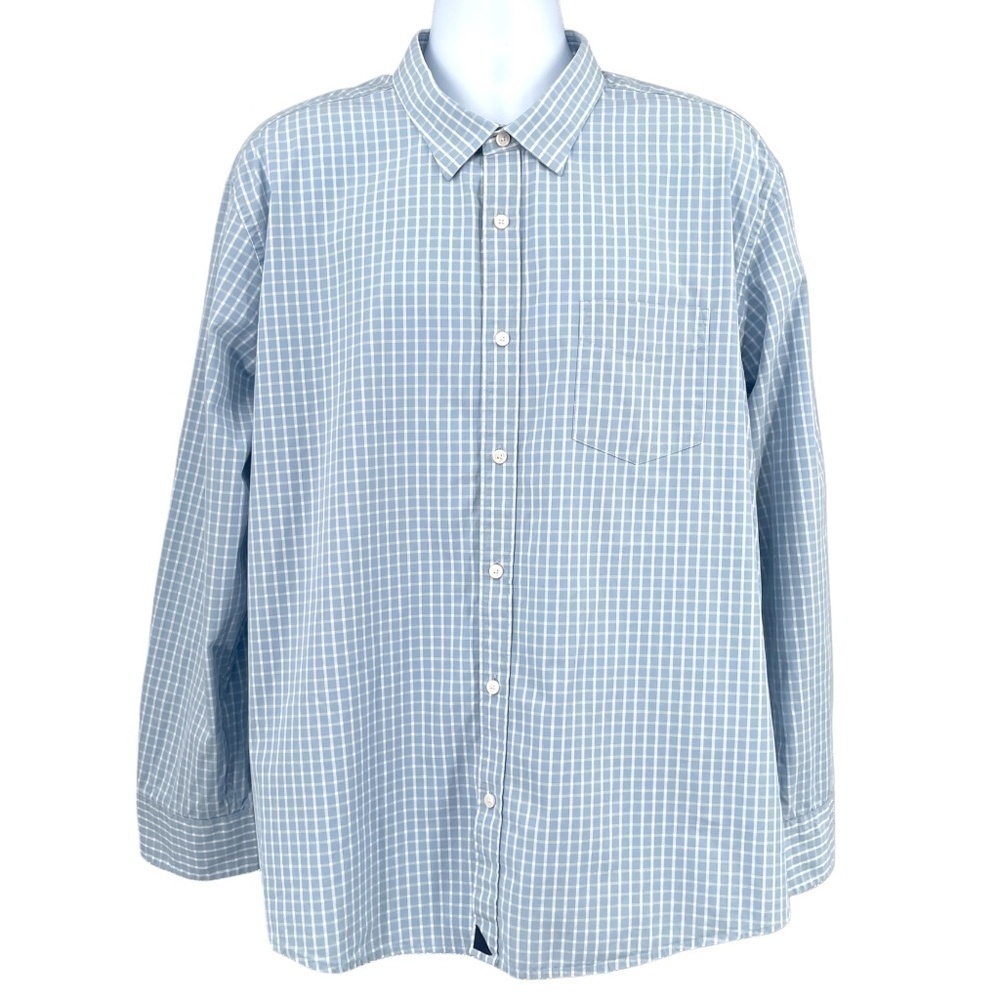 UNTUCKit Mens Rocchetta Regular Fit Button Up, Lt Blue Check, Size XXL